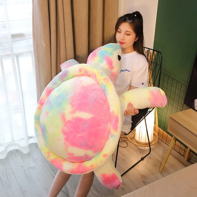 Oversized Green Turtle Plush with Yellow Shell - Image 5