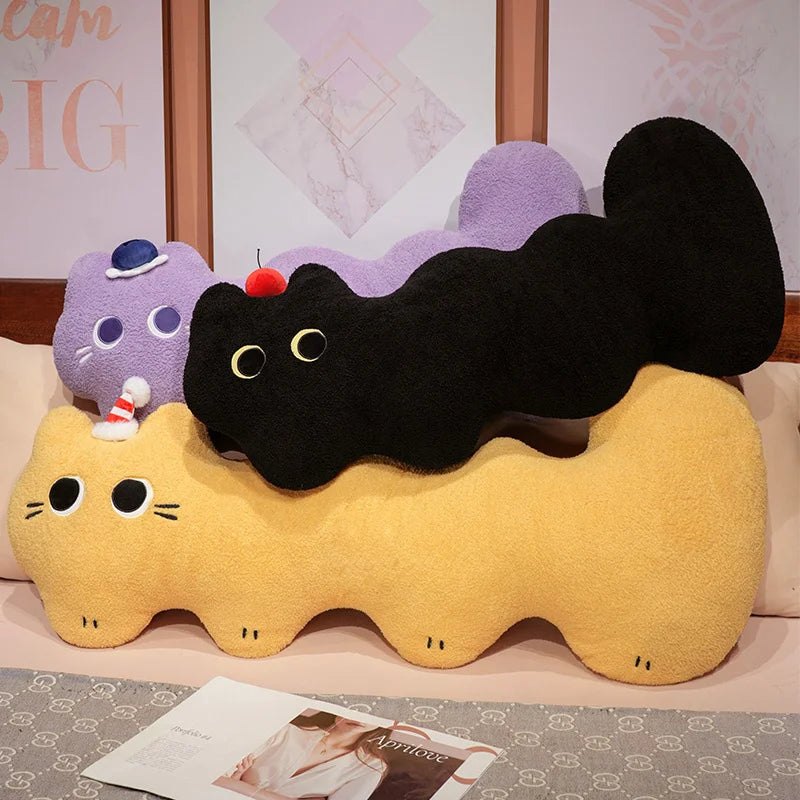 Lavender Wavy Cat Plush Pillow with Hat - Image 4
