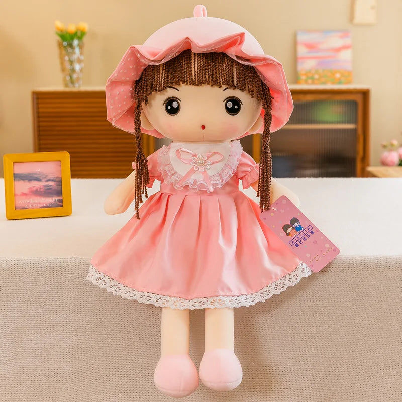 Cute Plush Doll with Plaid Hat & Polka Dot Dress - Image 13