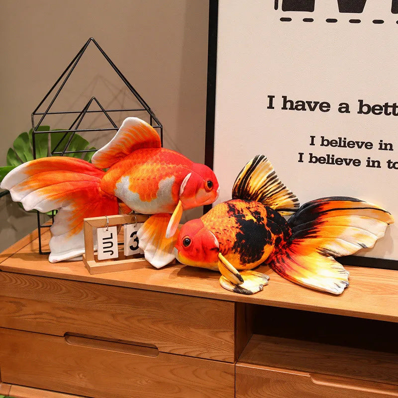 Realistic Orange Goldfish Plush with Flowing Fins - Image 2