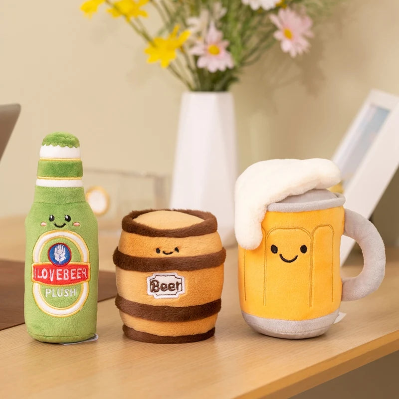 Cute Beer Bottle and Mug Plush Toy Set - Image 2