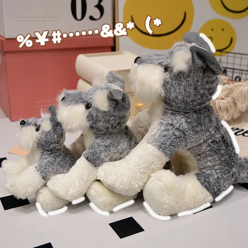 Cute Grey and White Schnauzer Plush Toy - Image 4