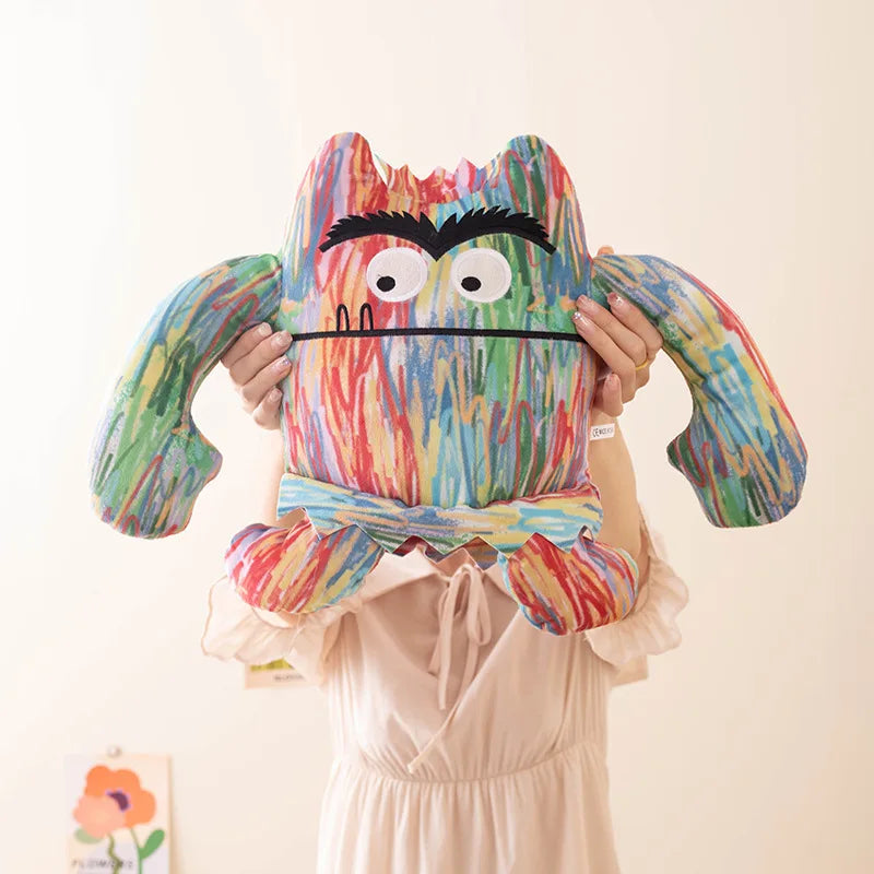 Vibrant Scribble Pattern Plush Monster Toy - Image 2