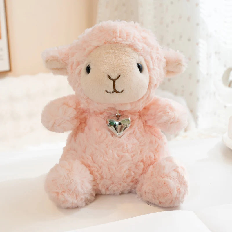 Lavender Curly Plush Lamb with Heart Charm - Image 13