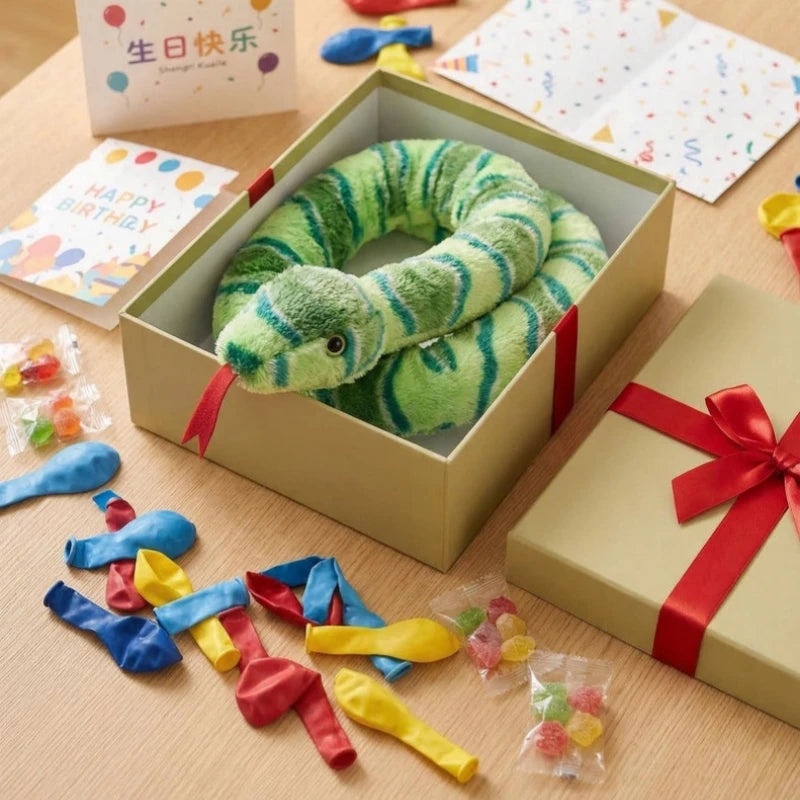 Assorted Realistic Plush Snake Toy with Forked Tongue - Image 5