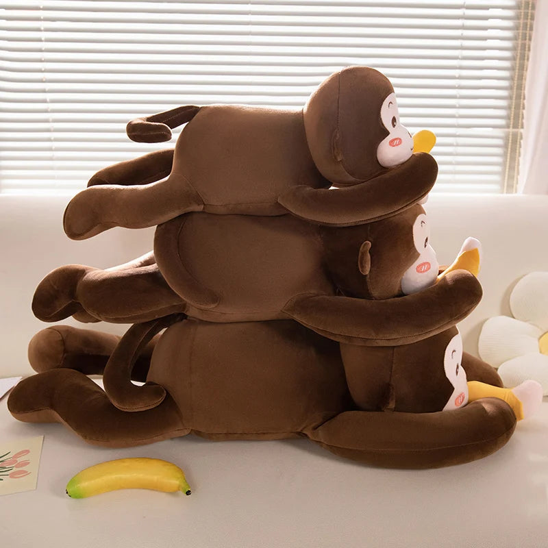 Soft Long Arm Brown Monkey Hugging Plush - Image 3