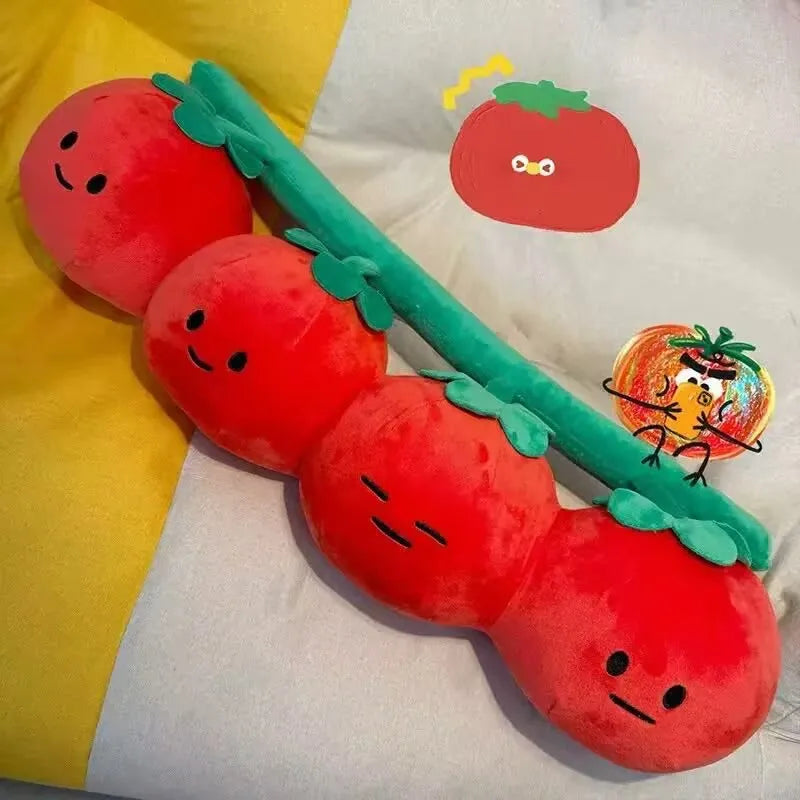Smiling Red Tomato Vine Plush Pillow - Image 5