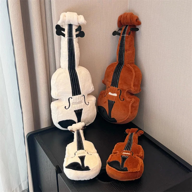 Brown and Cream Plush Violin Toy - Image 2