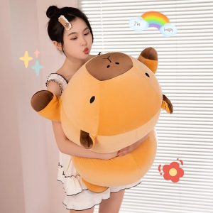 Cute Oversized Brown Character Plush Pillow