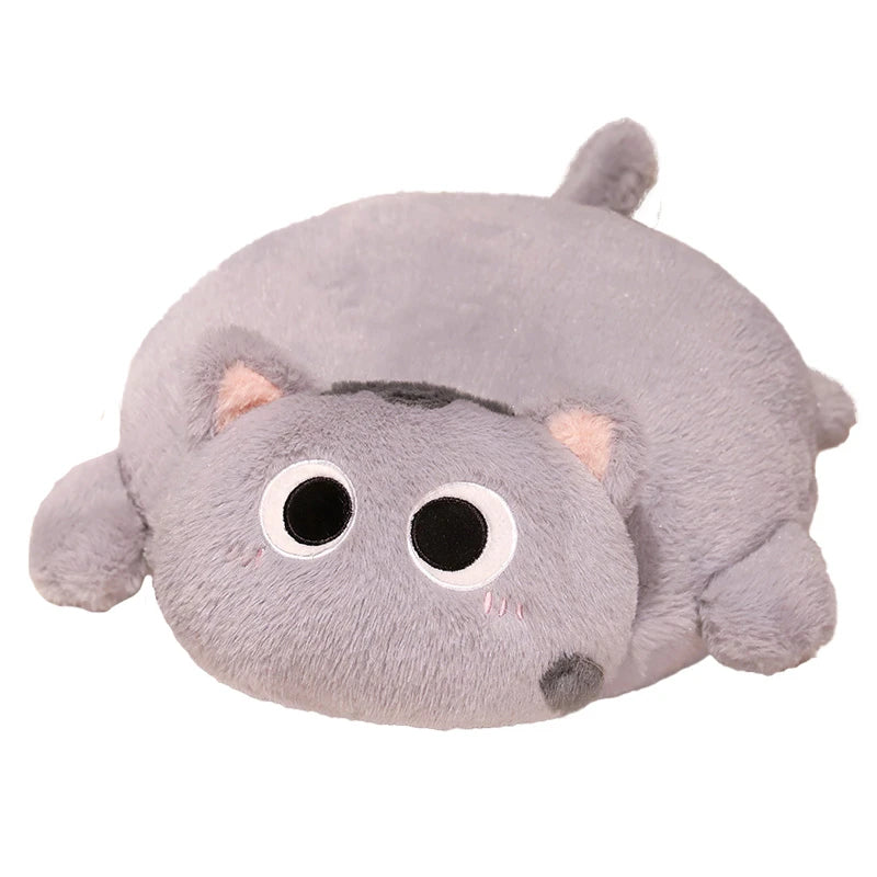 Chubby Black Mochi Cat Plush with Big Eyes - Image 5
