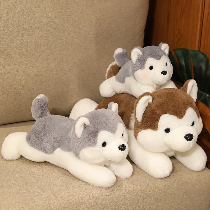 Soft Plush Lying Husky Dog Stuffed Animal - Image 3