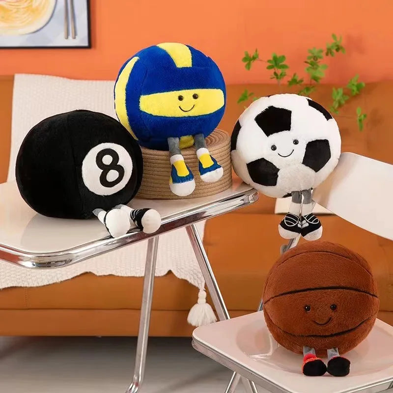 Cute Blue Yellow Volleyball Plush Toy