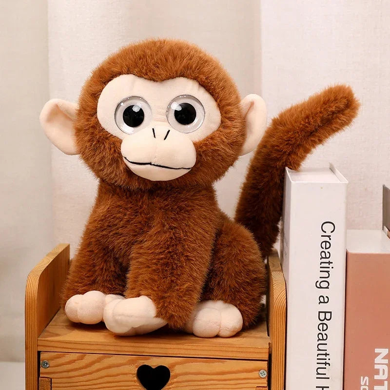 Cute Brown Monkey Plush Toy with Big Eyes - Image 3