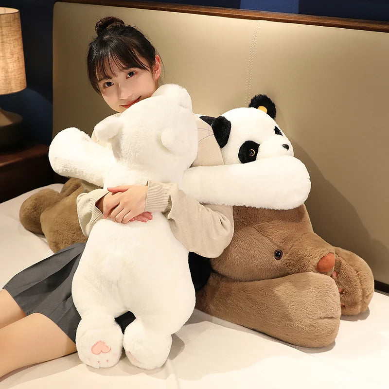 Soft Cream Plush Bear with Pink Paws