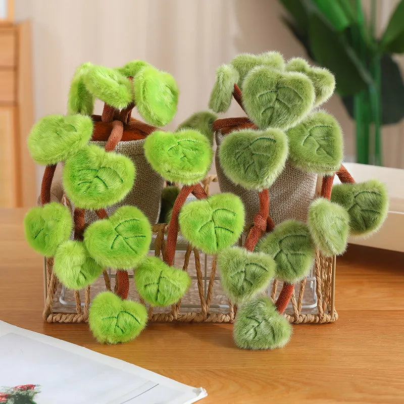 Fuzzy Heart-Leaf Potted Plush Plant - Image 2
