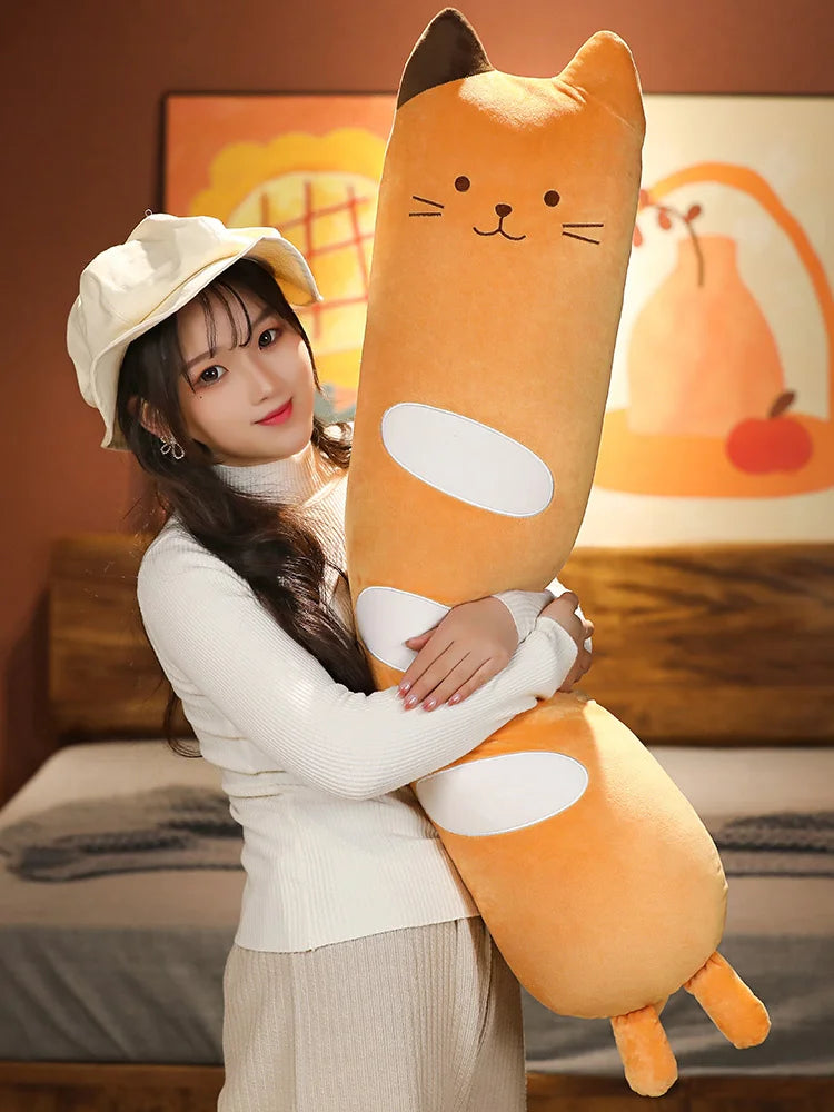 Cute Orange Cat Baguette Plush Pillow - Image 6