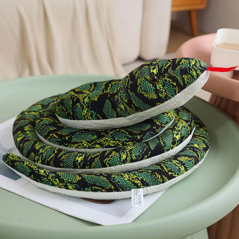Realistic Brown Cobra and Green Coiled Snake Plush - Image 4