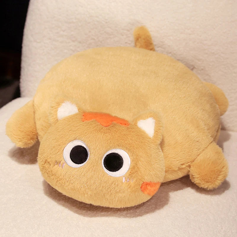 Chubby Black Mochi Cat Plush with Big Eyes - Image 6
