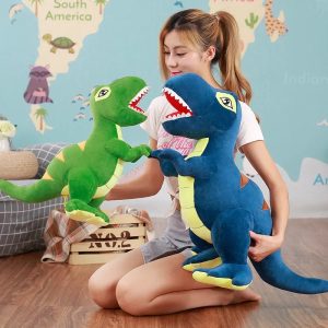 Soft Blue T-Rex Roaring Dinosaur Plush