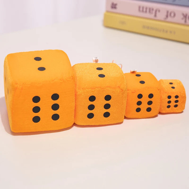 Multi-Color Plush Dice Keychain Set - Image 3