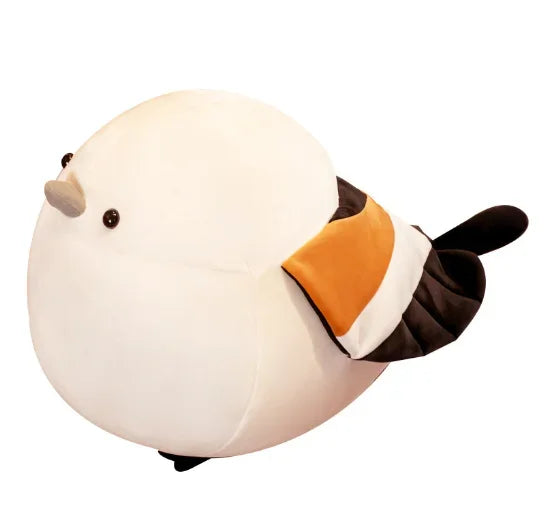 Chubby White Bird Plush Pillow with Orange Wing - Image 7