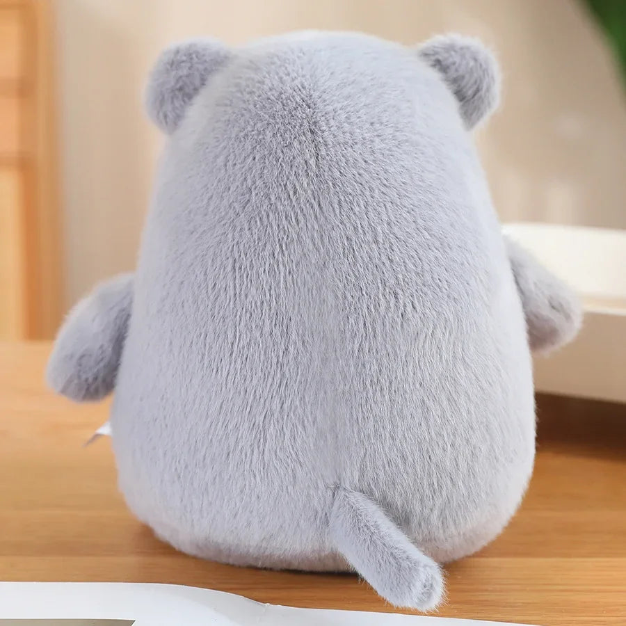 Chubby Gray Plush Hippo Toy with Tusks - Image 3