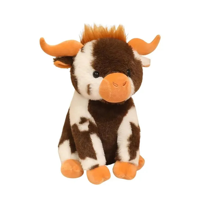 Fluffy Spotted Plush Cow with Horns - Image 6