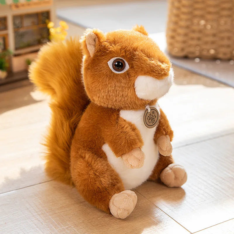 Cute Brown Squirrel Plush Toy with Fluffy Tail - Image 7