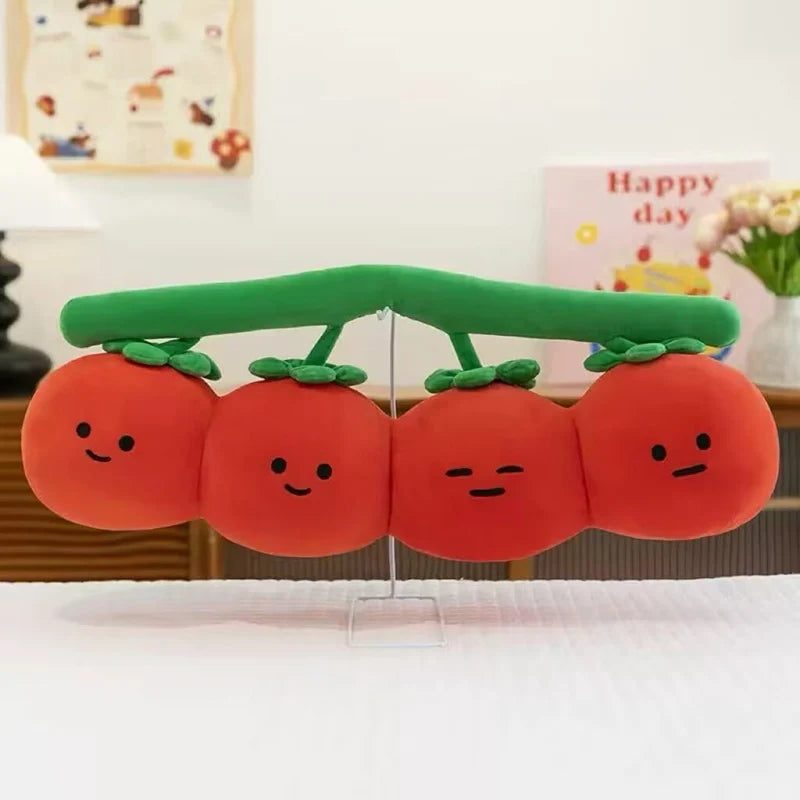 Smiling Red Tomato Vine Plush Pillow - Image 4