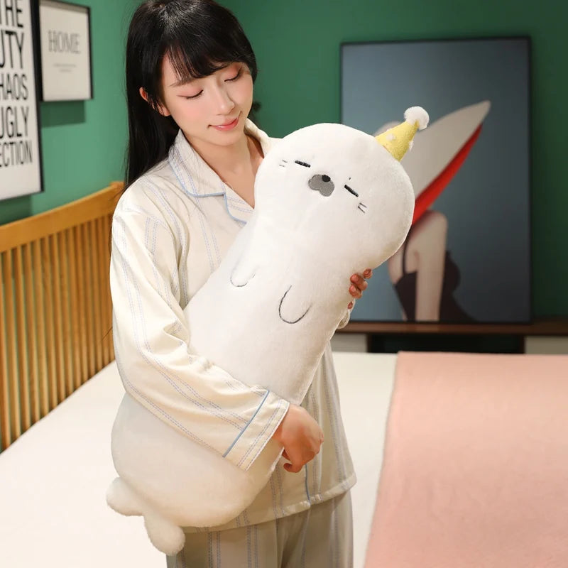 Cute Tan Cat Plush Body Pillow - Image 5
