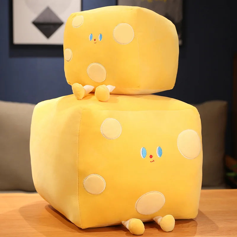 Adorable Yellow Cheese Block Plush Bean Bag - Image 2
