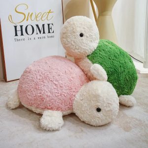 Cuddly Plush Turtle with Pink or Green Shell