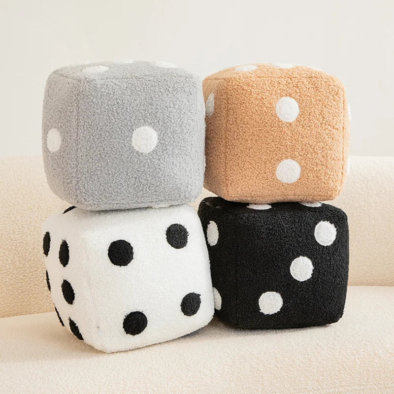 Soft Plush Dice Cube Accent Ottoman - Image 4