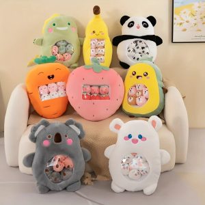 Kawaii Gray Koala Plush with Mini Koalas