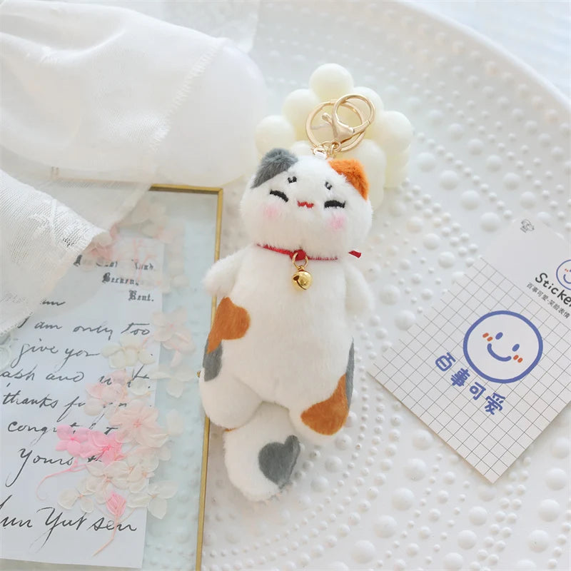 Kawaii Chubby Calico Cat Plushie with Bell - Image 7