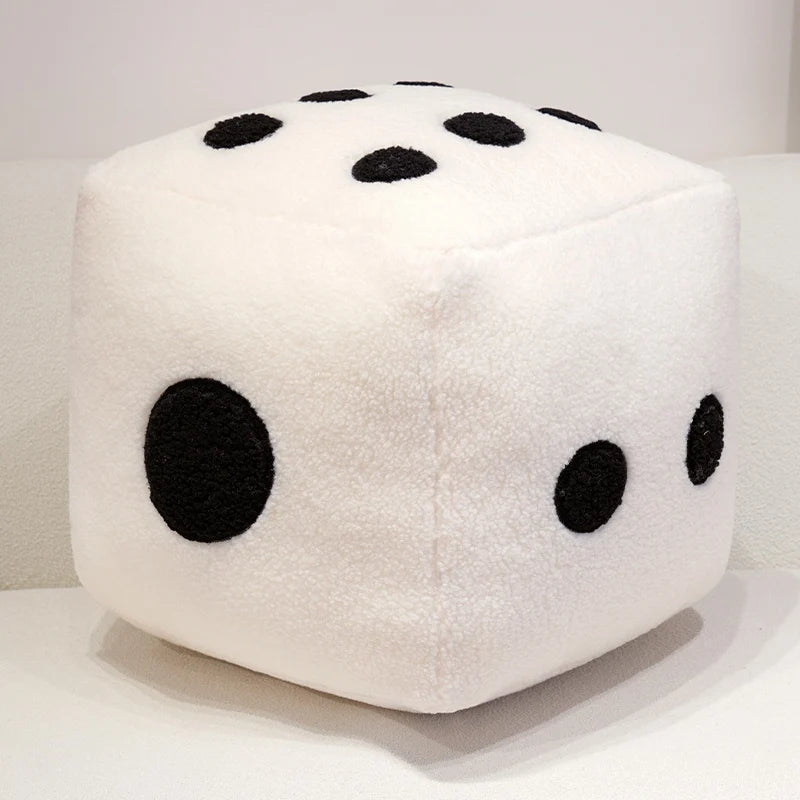 Novelty Black and White Plush Dice Pillow - Image 6