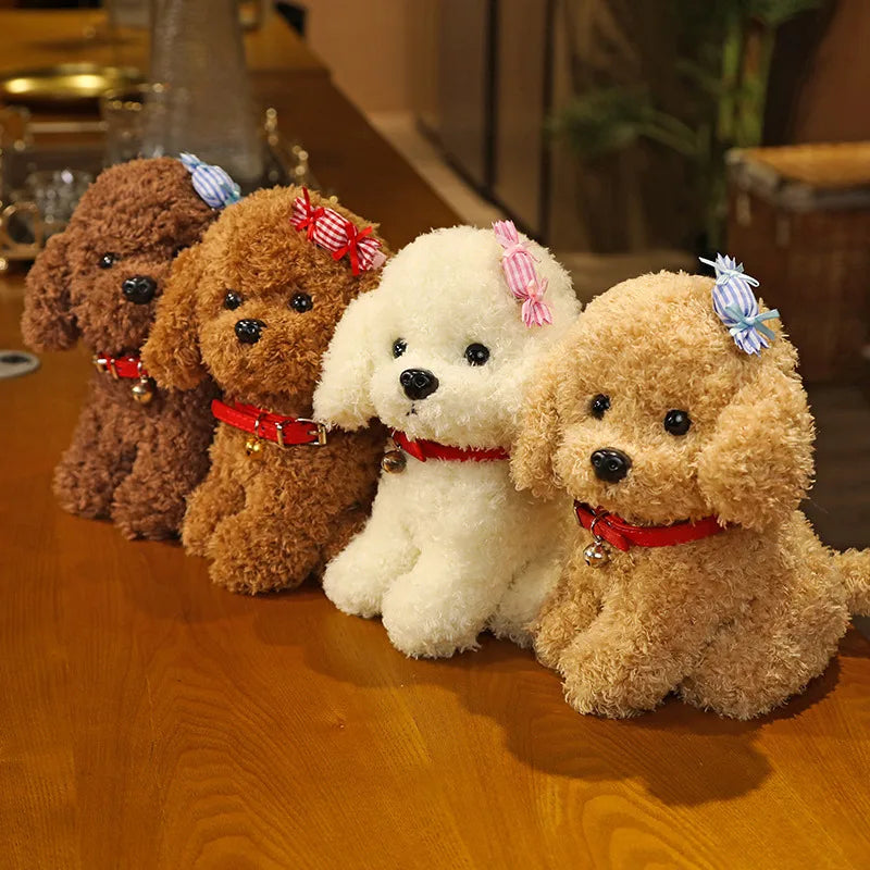 Adorable Curly Poodle Plush with Bell Collar - Image 3