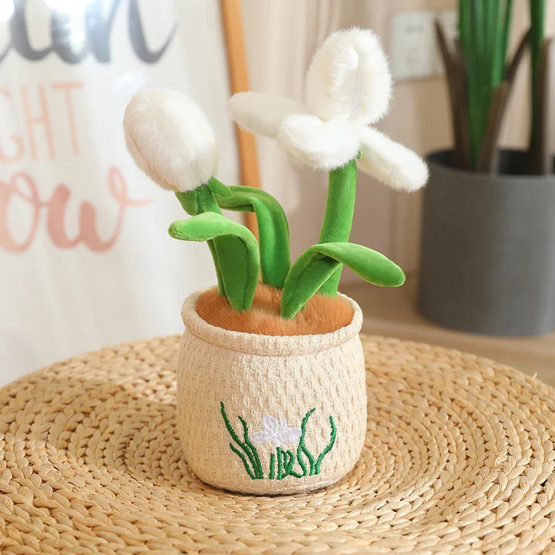 Soft Plush Potted Flowers with Embroidered Pots - Image 7
