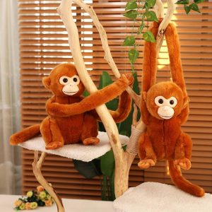 Cute Brown Monkey Plush with Long Hanging Arms