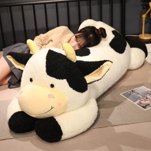 Oversized Black and White Cow Plush Body Pillow