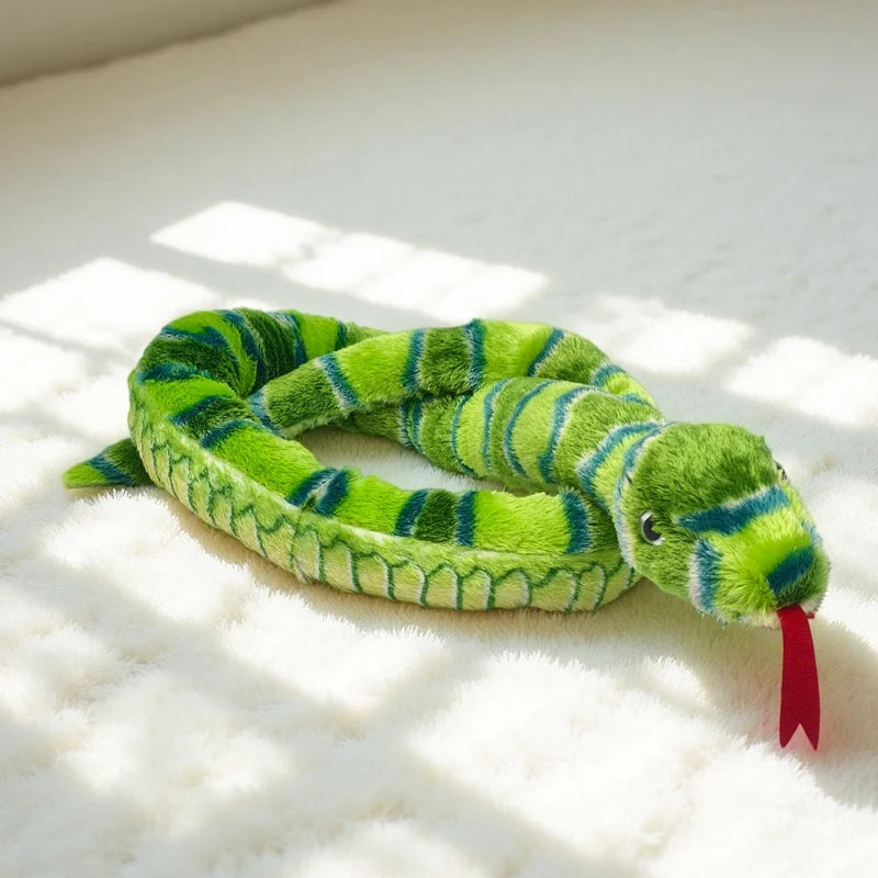 Assorted Realistic Plush Snake Toy with Forked Tongue - Image 7