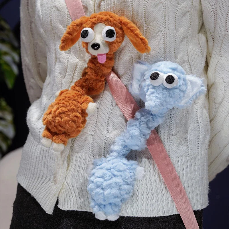 Quirky Orange & Blue Three-Eyed Plush Charms - Image 4
