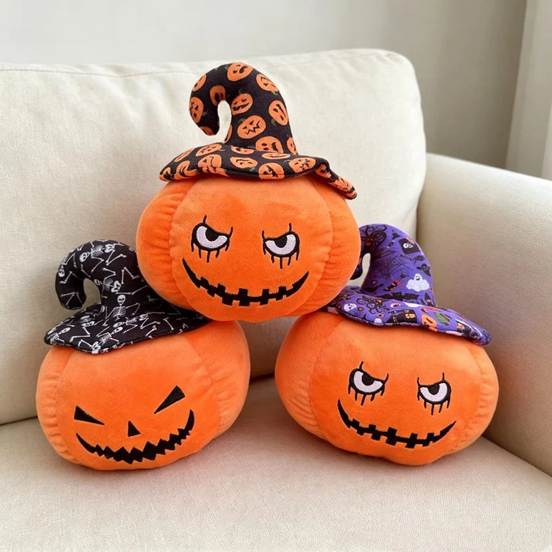 Halloween Pumpkin Plush with Assorted Witch Hats - Image 3