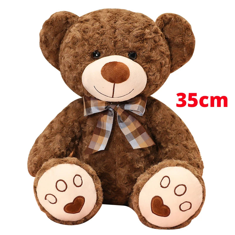 Deep Pink Plush Teddy Bear with Plaid Bow Tie - Image 16