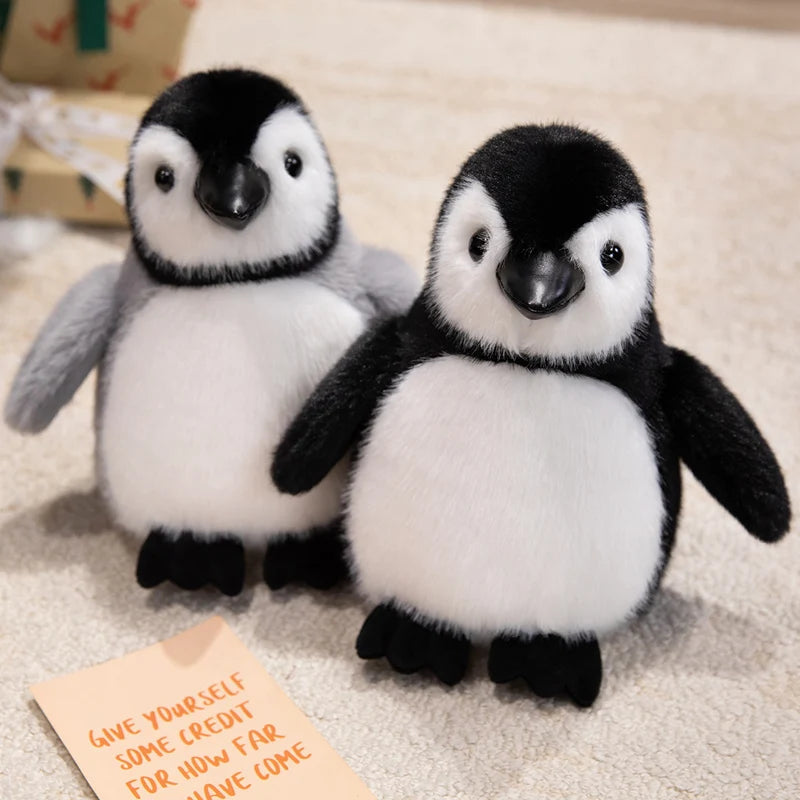 Soft Baby Penguin Plush Set in Black and Grey - Image 2