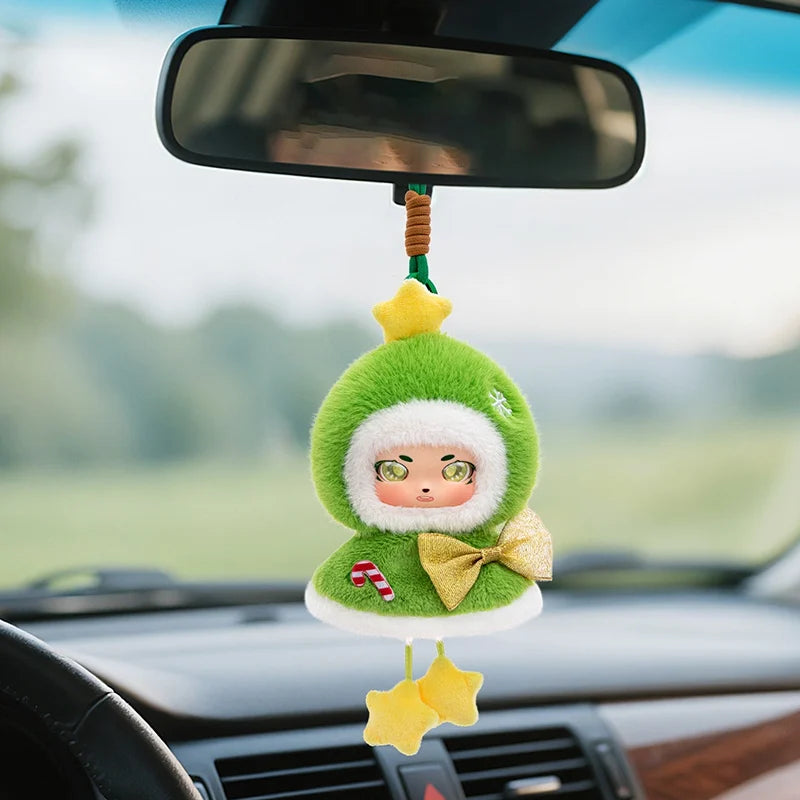 Cute Reindeer Plush Keychain with Green Cape & Heart - Image 7