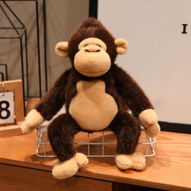 Sweet Fuzzy Brown and Orange Monkey Plush Toy - Image 9