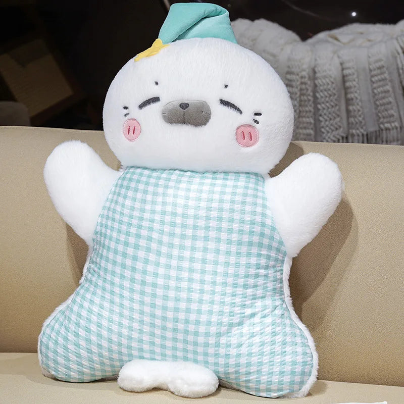 Adorable Elephant Plush Pillow with Gingham Body - Image 5