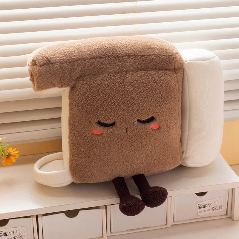 Adorable Brown Toast Plush with Sleepy Face - Image 8