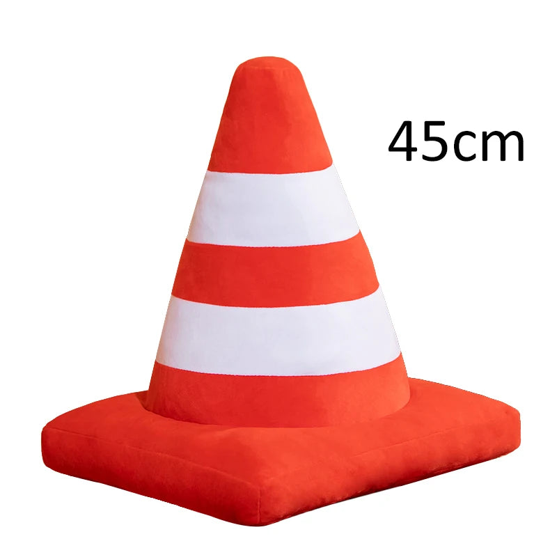 Fun Orange and White Traffic Cone Plush Pillow - Image 8